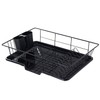 Space-Saving 3-Piece Dish Drainer Rack Set with Cutlery Holder -