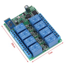 8 Channel Bluetooth 4.0 Relay Module Board Android Mobile Phone App Wireless Remote Control Relay Switch for Android Smart Home DC 12V