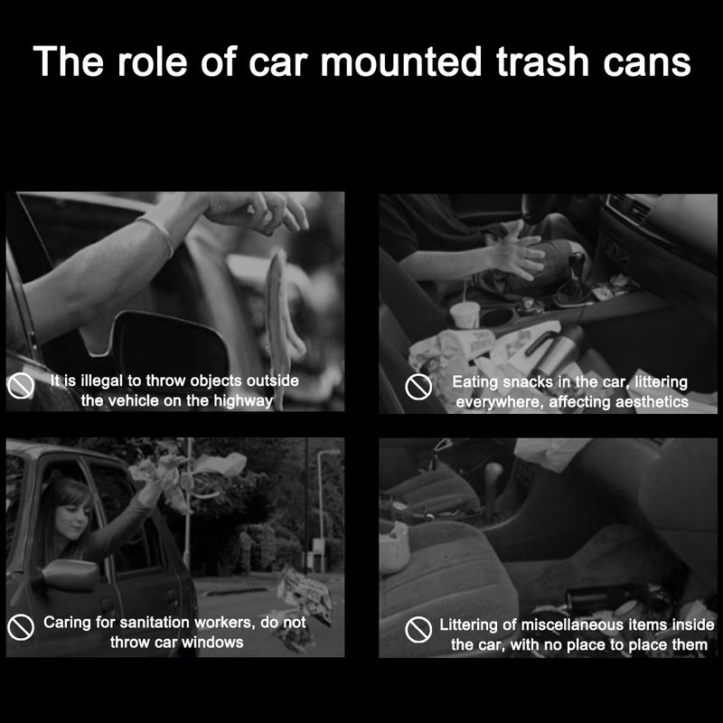 JNNJ Mini Car Trash Bin, Portable Mini Car Waste Bin,