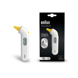 Braun Braun ThermoScan 3 Ohrthermometer | Schnelle 1-Sekunden-Messung | Akustische Fieberanzeige | Digitaldisplay | Baby- und kleinkindfreundlich | Die #1 Marke bei Ärzten(1) | IRT3030