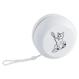 'Cat Playing With A Feather Toy' Retro Style Yo-Yo (YY00039663)