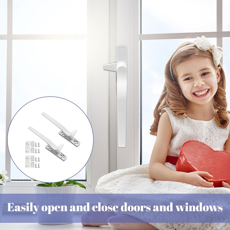 Window Handle,2 PCS Double Glazing UPVC Window Handles,White Cockspur Window
