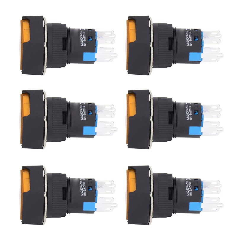 25Pcs Squares Push Button Switch 8 Pin Self Locking Switches