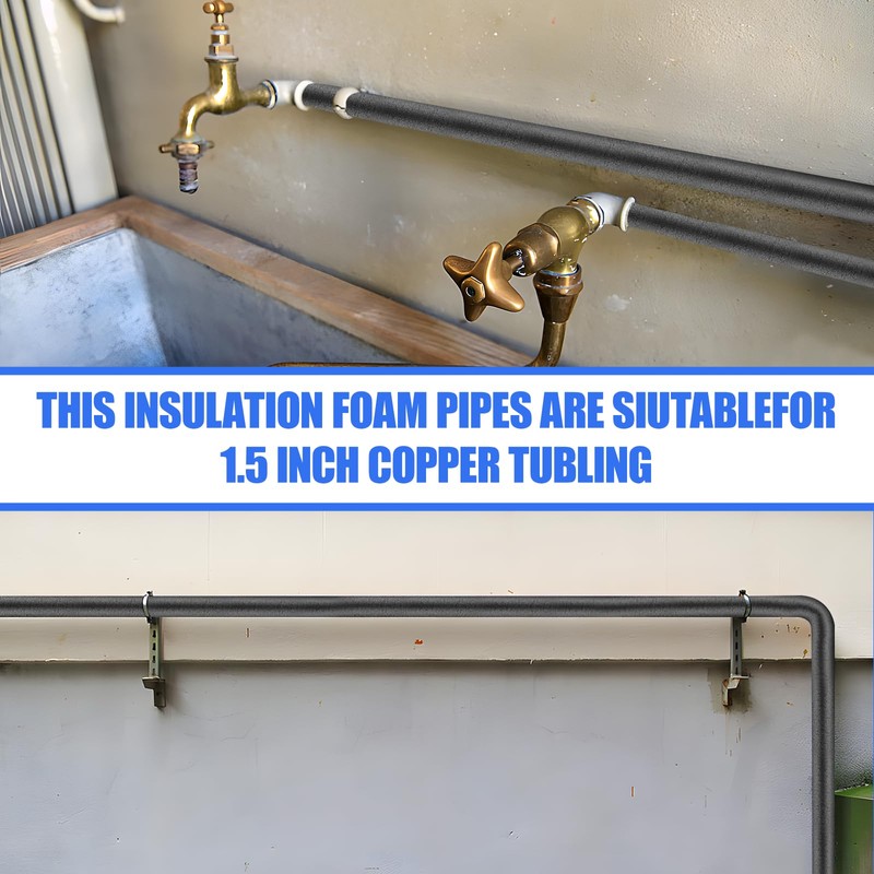 16 Pack Pipe Insulation Foam Tube, 3/4'' Self Adhesive Pre