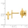 14K Yellow Gold Cross Tie Tac Lapel Pin Jewelry