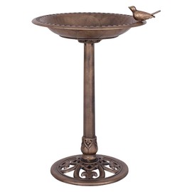 Toolsempire Outdoor Bird Bath, 28" Bird Water Feeder Rustic Resin Bird Bath, Lightweight Birdbaths for The Garden (Copper)