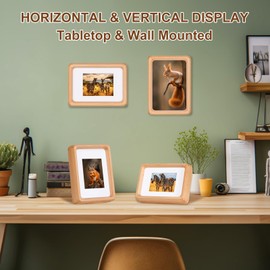 Kattepote 5x3.5 inch Picture Frames, Display Pictures 3x2 Inch with Mat or 5x3.5 without Mat, with High Clear Acrylic, Photo Frame for Landscape or Portrait Orientation, Wall-Mount & Tabletop