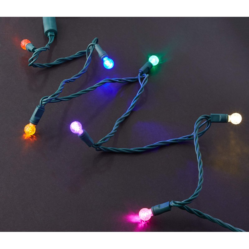 Vickerman 50 luces LED multicolor cable verde G12 juego de