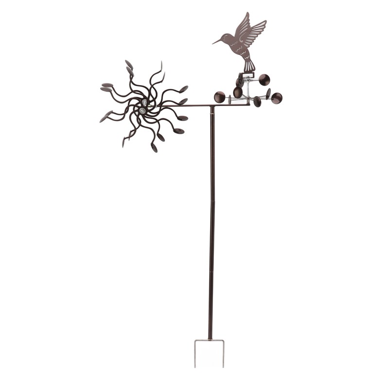 Wind Spinners Iron Hummingbird Metal Windmill Wind Sculpture for Outdoor