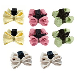 8Pcs Sweet Bowtie Small Hair Claw Clips Small Bang Clips Nonslip Hair Jaw Clips Clamps Barrettes Hair Accessories for Women Teen Girls, 4 Colors