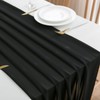 CHUQING Black Chiffon Table Runner 27x120 Inches Wedding Tablecloth Sheer