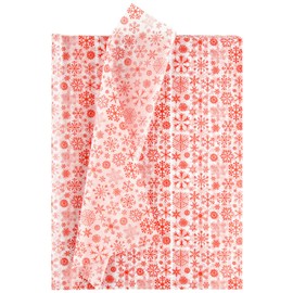 NEBURORA 60 Sheets Christmas Snowflake Tissue Paper Red Snowflake Gift Wrapping Tissue Paper for DIY Crafts and Christmas Party Decorations