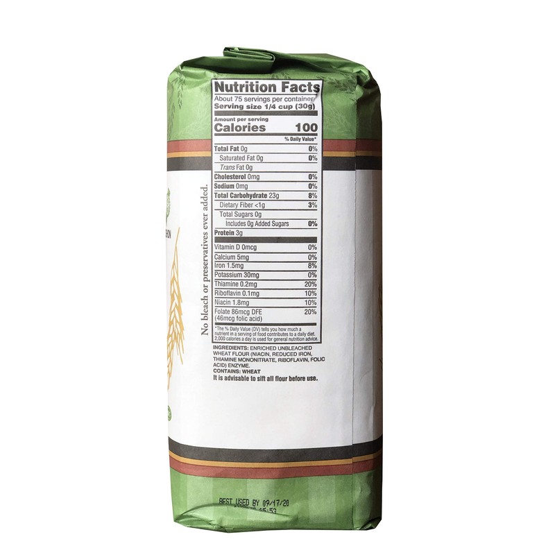 Glicks Unbleached High Gluten Flour, (5 Pounds) Enriched, Presifted, Kosher,