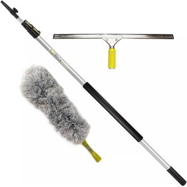 Docapole 5-12 Foot Extension Pole Multi-Purpose Telescopic Pole, Cleaning Kit