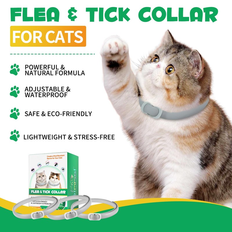Collare Antipulci per Gatti - Collare Antiparassitario Naturale per Gatti