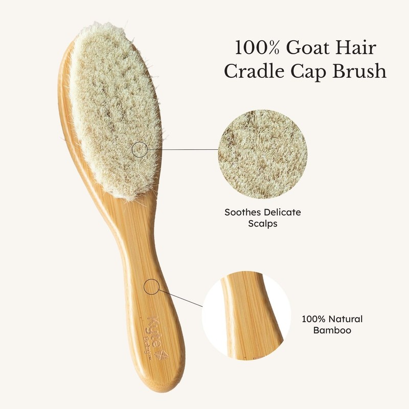 Kyte Baby Cradle Cap Brush Made with Natural Goat Hair