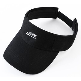 Jeorge Unisex Running Visor, 100% Cotton Breathable Cap. Black