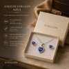 Conjunto de Collar, Dije y Aretes Plata 925 Corazón Azul