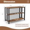 COSTWAY Home Bar Unit, 3-Tier Bar Table with Storage Shelves,