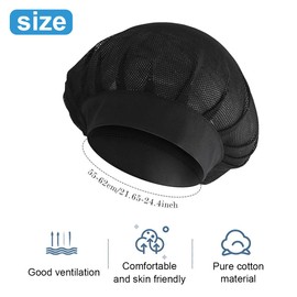 JSKWIKE Pack of 2 Chef's Hats Chef Hat for Kitchen Cooking Chef Hat Adjustable Catering Service Hair Net Kitchen Reusable Mesh Dining Beanie Chef Hood Women Men Black