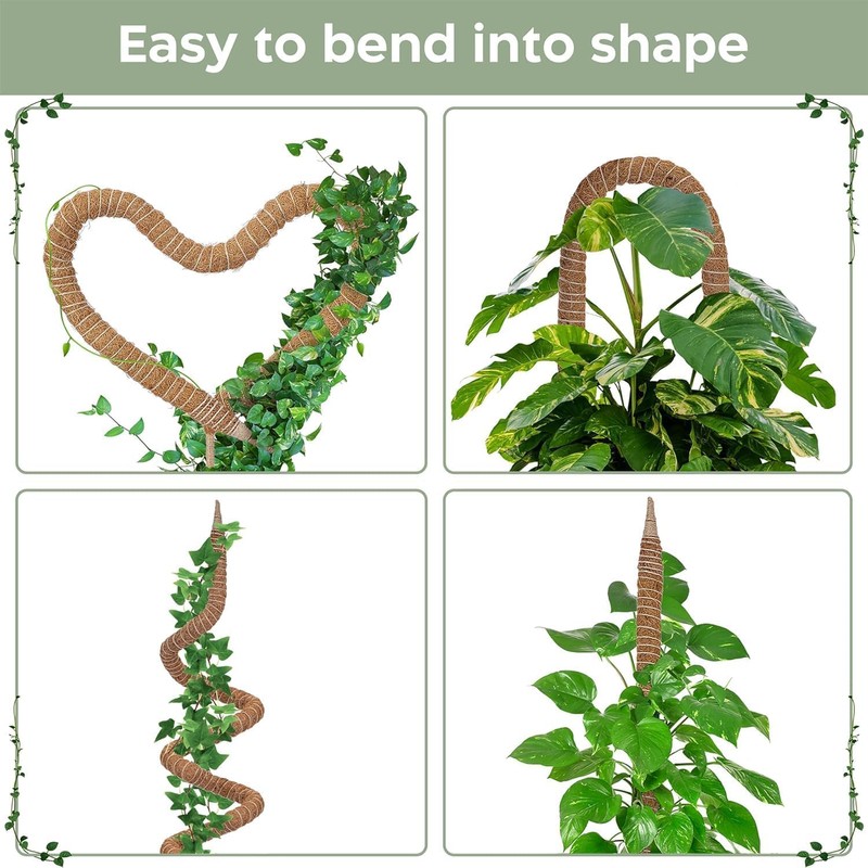 63'' Bendable Moss Pole Monstera Plant Support for Large Climbing