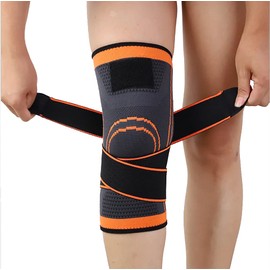 NuVigor Knee Support Brace,Compression Knee Sleeves for Men/Women,Knee Brace for Knee Pain,Arthritis, Joint Pain, Ligament Injury, Meniscus Tear, ACL, MCL, Tendonitis, Running, Sports(Orange,S)