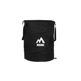 MXIMU Collapsible Trash Can for Camper: Camping Essentials Gardening Supplies Pop Up Trash Cans 24 Gallon with Lid & Strap Handle - Foldable Garbage Can Garden Bag for Outdoor Lawn RV Yard (Black)