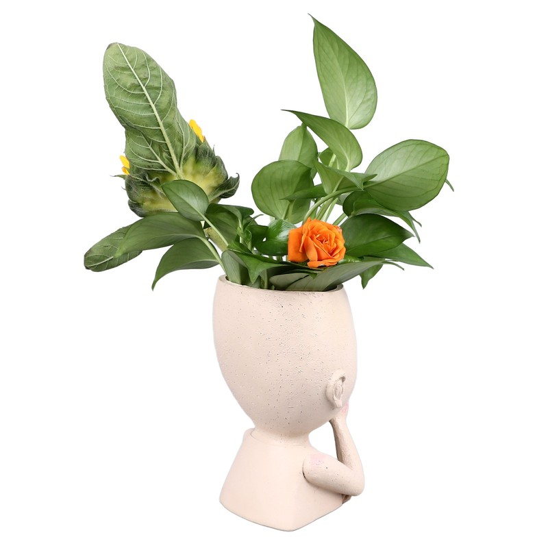 Face Flower Pot Head Planter Pot Cute Resin Succulent Planter