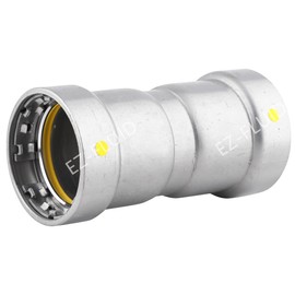 (1Pk) PressKingG 3/4" Press x Press Gas Carbon Steel Coupling With Stop Fitting (HNBR) Fits Mega Type Press Gas Fitting Connection For Steel Gas Pipe CSA Certified Commercial,Residential