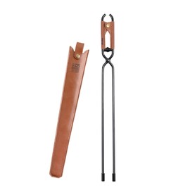 Harilla Campfire Tongs, Fire Tongs with PU Leather Case, Long Handle, Firewood Tongs for Grill, Indoor, Outdoor, Barbecue