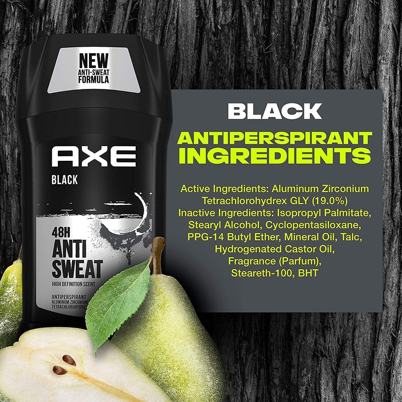 AXE Black Antiperspirant Deodorants Stick, 2.7 Oz (Pack of 2)