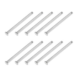 PATIKIL 6 x 90 mm Single Hole Clevis Pins, 10 Pcs 304 Stainless Steel Flat Head Pin for Hitch Pin Lock Link Hinge Systems, Silver