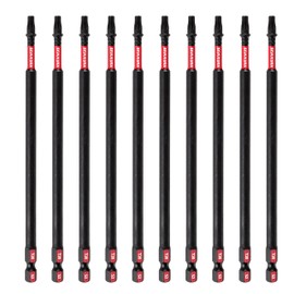 GEINXURN Impact Tough #20 Torx 6 in. Insert Driver Bits,10Pack Magnetic T20 Power Bits, S2 Alloy Steel T20 Screwdriver Bits Set Bulk
