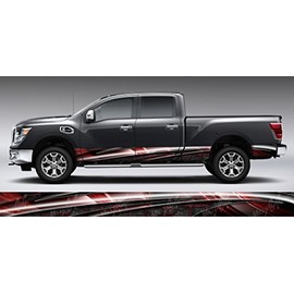 Truck Graphic Armor 107 Rocker Panel Decal Wrap Kit for Truck SUV - 2 Sizes, 5 Colors (12 inches x 30 feet, Red)