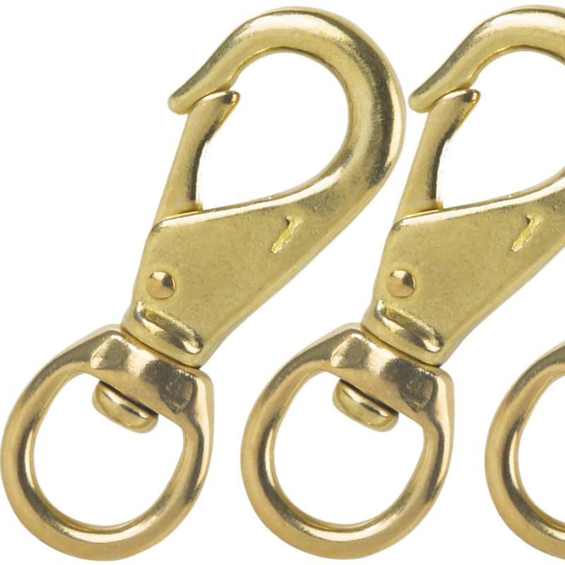 Faneta 3-1/4 inch Solid Brass Swivel Snap Hooks Clips with