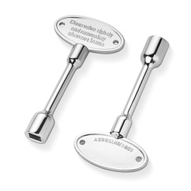 JCLMER 2 Pieces Universal Gas Valve Key for Gas Fire Pits and Fireplaces, 3 Inches Chrome Replacement Gas Key Fits Both 1/4" and 5/16" Turn Ball Valve, Silver