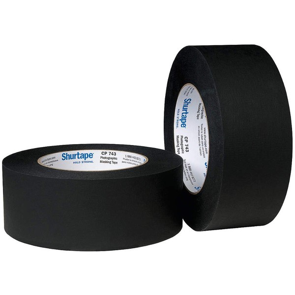 Shurtape CP-743 Matte Black Paper Tape (aka Permacel P-743): 1 in. x 60 yds. (Black)