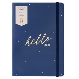 Busy B Everyday A5 Weekly Planner Diary 2025 - Compact Diary for Students, Teachers, Work & More with a Week-to-View Layout, Useful Planners, Notes Pages & Elastic Closure Band - Navy Planner Jan-Dec
