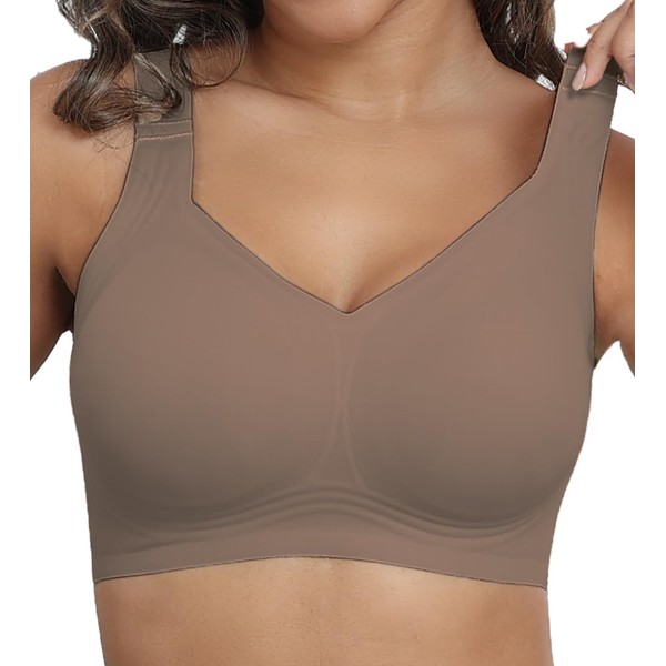 PoseFree Womens Bras No Underwire Full Support Back Fat Smoothing