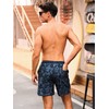 SILKWORLD Mens Swim Trunks 2 in 1 Quick Dry Retro
