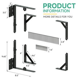 TIEJIAN Gate Corner Brace Bracket Anti Sag Gate Kit with Self-Locking Gate Latch, Gate Frame Kit for Wooden Fence/ Corral Gates/ Driveway Gates/ Shed Doors/ Wood Windows, 1 Pack