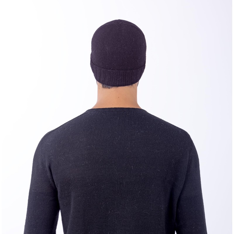 CLASSE77 Wool hat (70%) cashmere blend (30%) with ribbed lapels,
