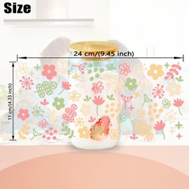 Flowers UVDTF Cup Wraps - 8 Sheets Spring/Summer Florals UV DTF Transfer Stickers for 16oz Glass Cups