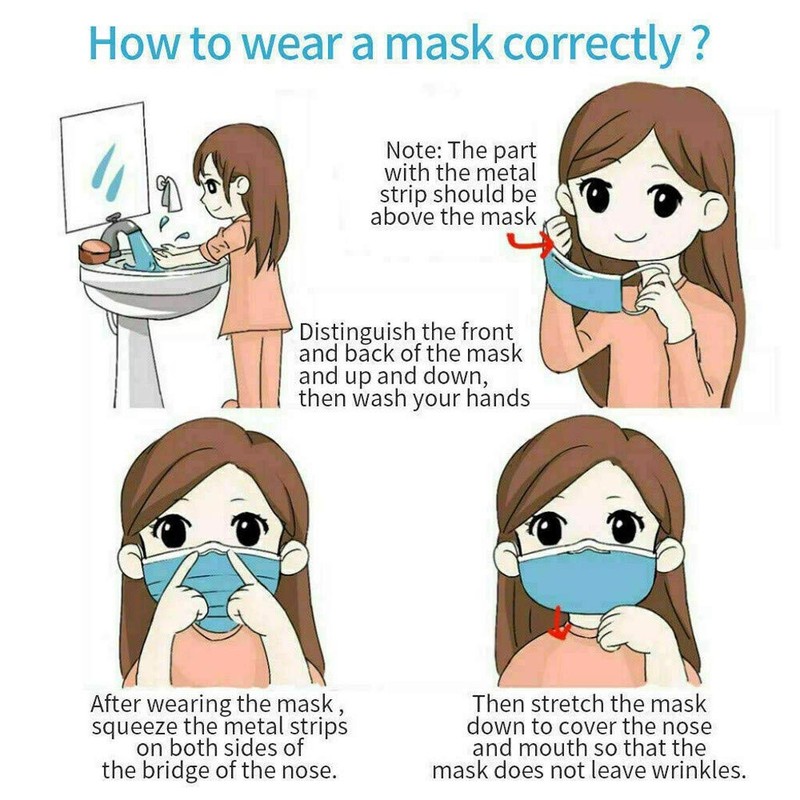 Black-50pack Disposable Face Masks, Ear Loop. Protective, breathable, dust-proof, 3protective