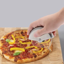 Love-KANKEI Pizza Cutter Wheel, Pizza Slicer Stainless Steel Comfortable Palm Grip 4 inch (10 cm)