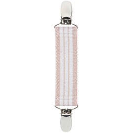 HOLD'EM Elastic Scarf and Hat Clips Attacher with Extra Heavy Clips - Beige and White Striped