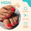 Artquee Solid Red Press on Toenails Short Fake Toe Nails