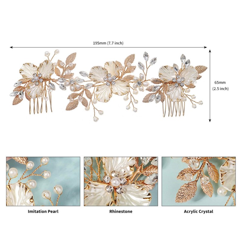 ゴールド フラワー 花 髪 飾り ヘッド ドレス レディース コーム ヘアアクセサリー