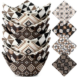 FoldTier 8 Pcs Microwave Bowl Cozy Holders, Western Aztecs Party Favor Reusable Hot Pads Soup Bowl Potholders Heat Resistant Grips Housewarming Gifts Kitchen Accessories for Hot Food Plates