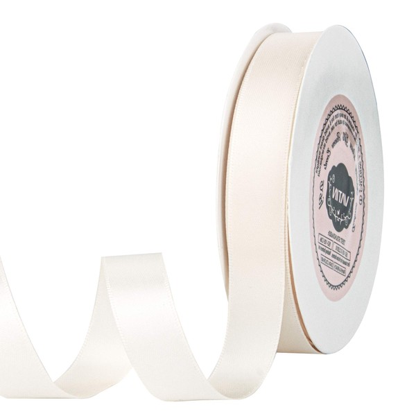 VATIN 16mm Double Faced Polyester Satin Ribbon Cream - 23